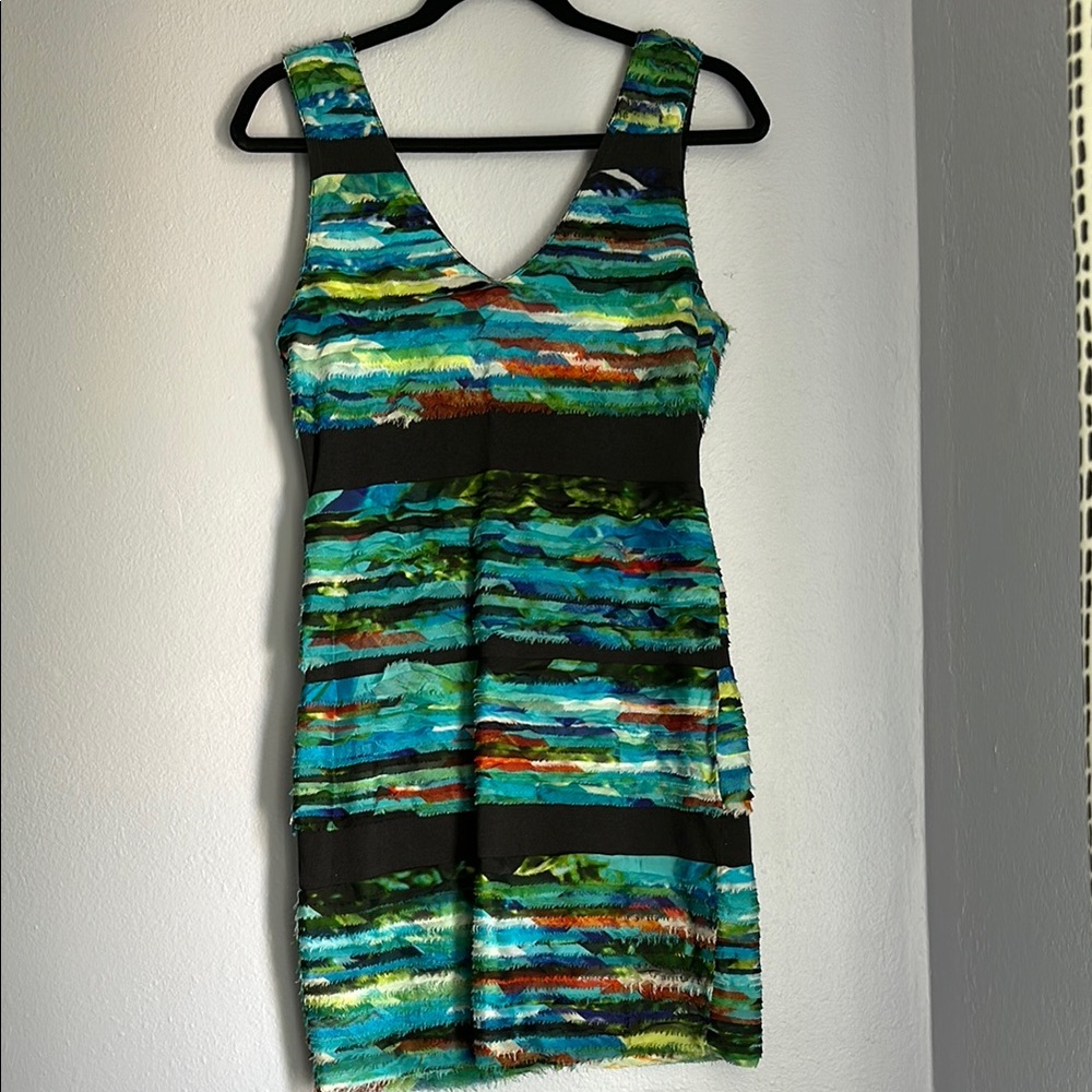 rag & bone Teal Green Bodycon Dress with V-neck Sleeveless Design for Night Out